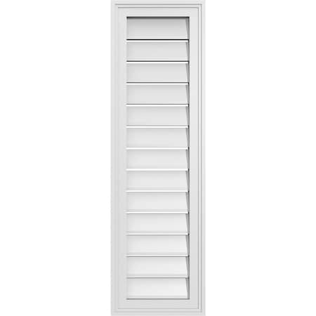 Ekena Millwork Vertical Surface Mount PVC Gable Vent: Functional, w/ 2"W x 1-1/2"P Brickmould Frame, 12"W x 40"H GVPVE12X4002SF